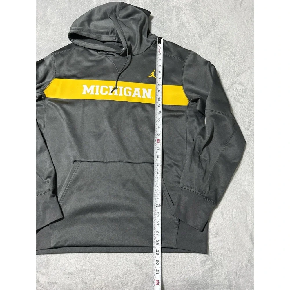 Nike Jordan Michigan Hoodie Dri Fit Long Sleeve Mens Large‎ Gray
